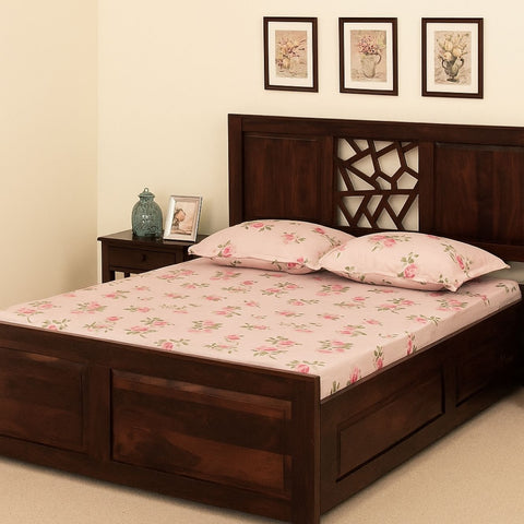 Blue City Sheesham Wood King Bed With Storage