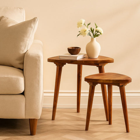 Parola Sheesham Wood Nesting Table Set