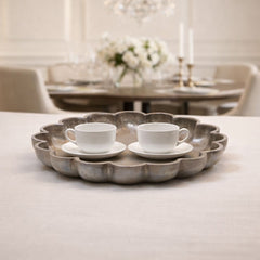 Scalloped Edge Solid Mango Wood Tray - Medium