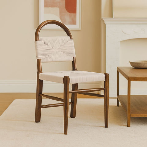 Winslet Mid-Century Modern Dining Chair with Woven Seat