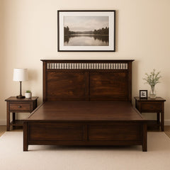 Amer Sheesham Wood Bed with Hydraulic Storage
