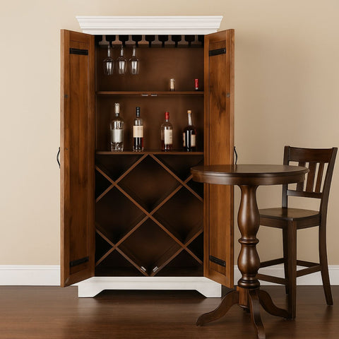 Carved Lace Bar Cabinet