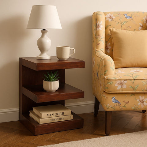 Henry Sheesham Wood E-Shaped Side Table