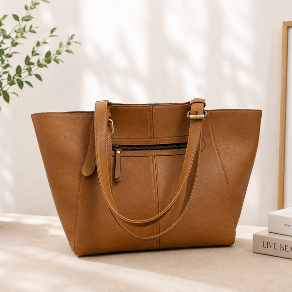The Caramel Horizon All-Leather Everyday Tote