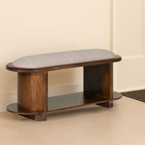 Wooden Shoe Rack with Cushion Seat