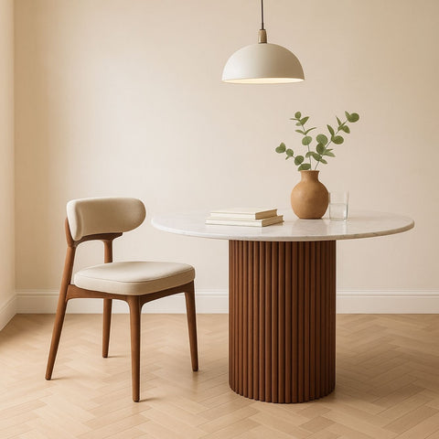 Aura Modern Mango Wood Upholstered Dining Chair