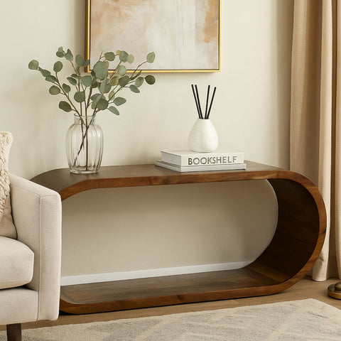 Modern Curve Mango Wood Console Table