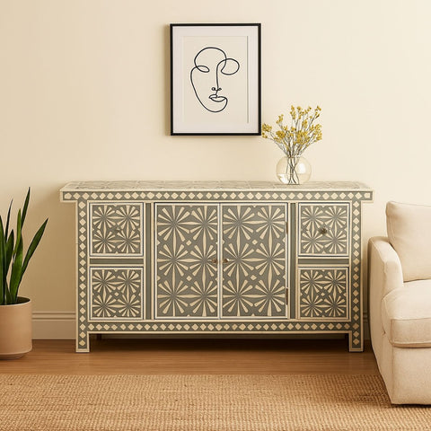 Kresley Bone Inlay Credenza Sideboard