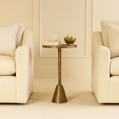 Modern Hammered Metal End Table