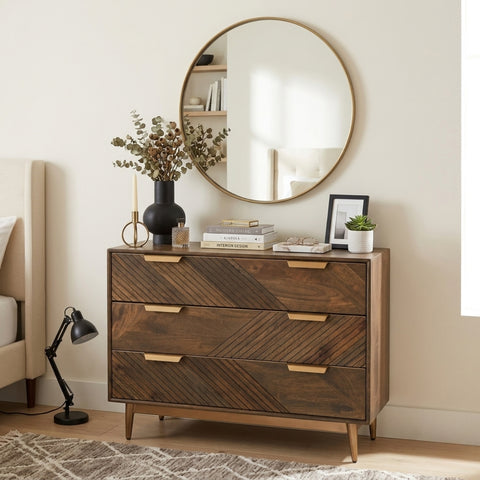 Edra Dark Mango Wood 3-Drawer Chest