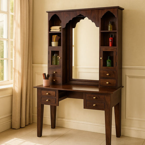 Saffron Sheesham Wood Dressing Table with Mirror