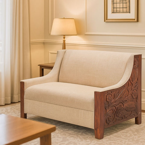 Savitri Sheesham Wood 2 Seater Sofa