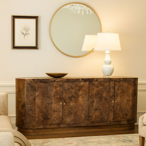 Medyna Burl Veneer 4-Door Sideboard