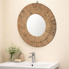 Reclaimed Wood Mirror Frame - Vintage Wall Mirror in Natural Finish