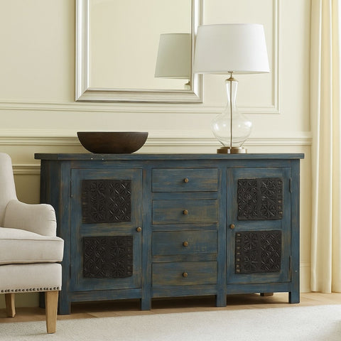 Guru Rustic Blue Mango Wood Sideboard