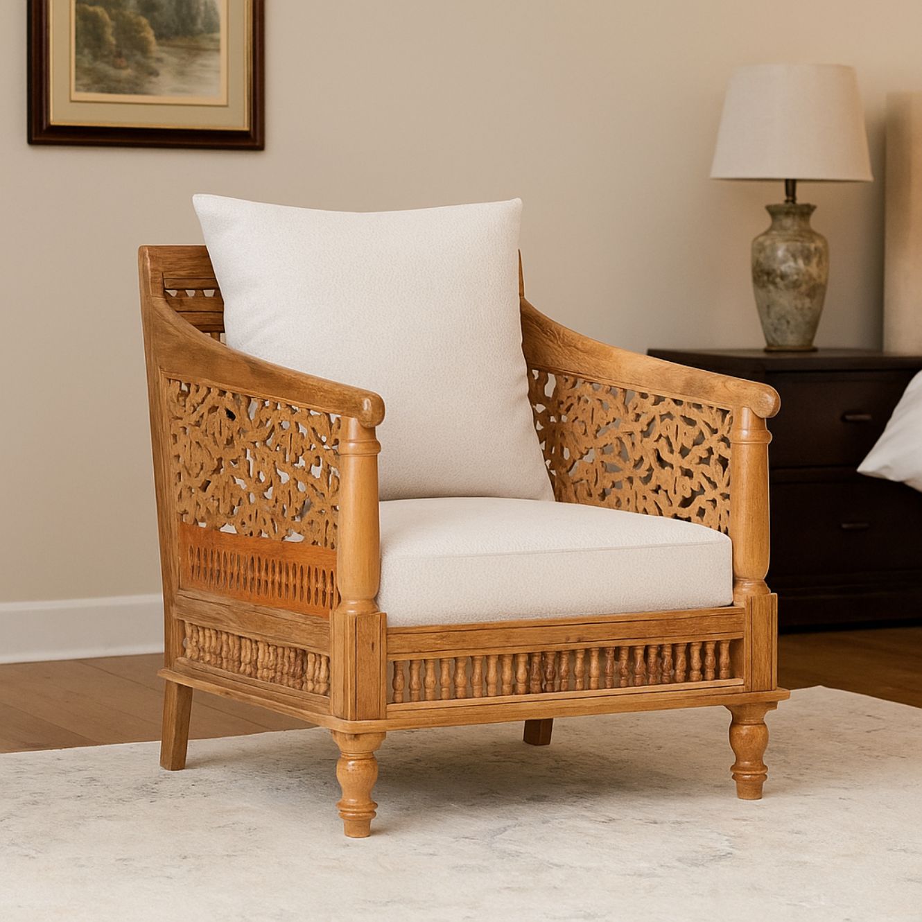 Niota Traditional Armchair in Natural Wood