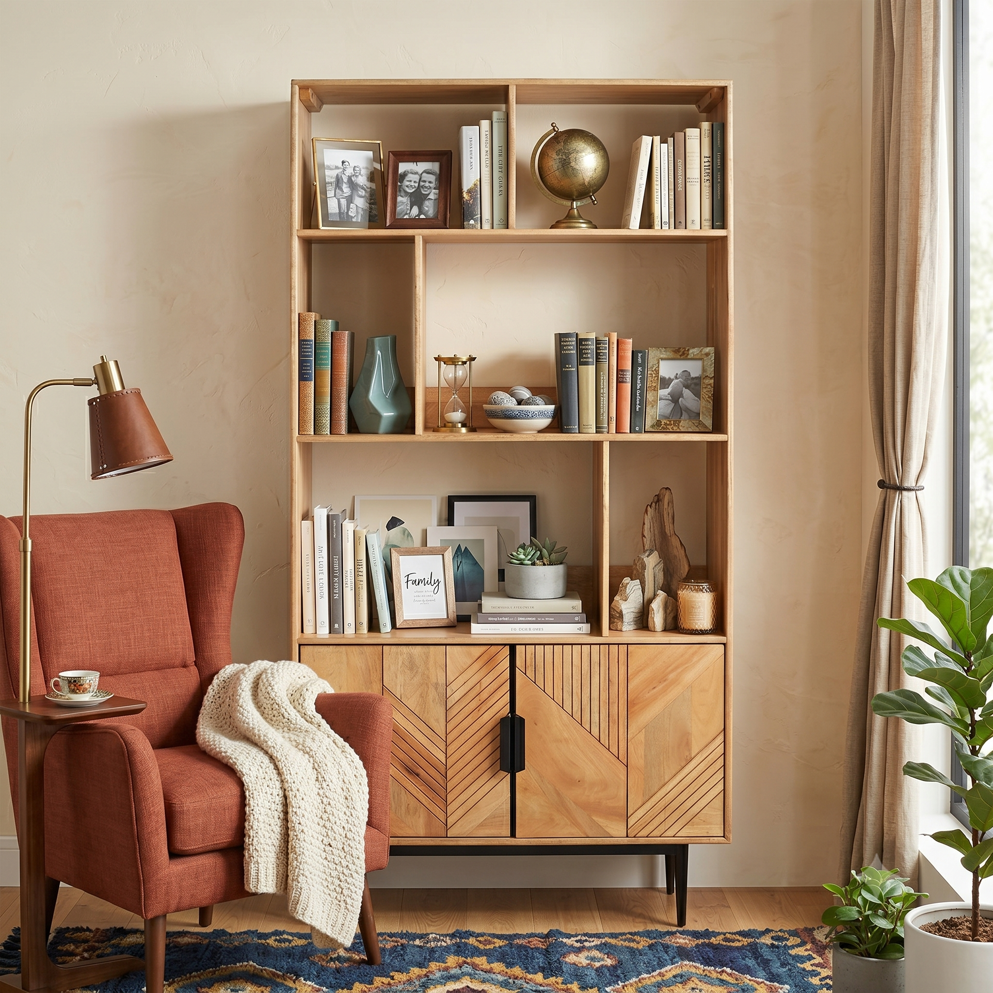Edra Light Mango Wood Storage Bookcase
