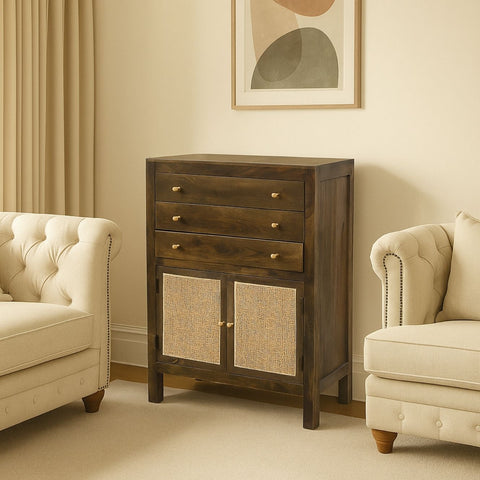 Rhys Mango Wood Cane Storage Chest