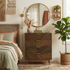 Edra Dark Mango Wood 4-Drawer Chest