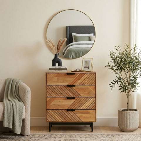Edra Light Mango Wood 4-Drawer Chest