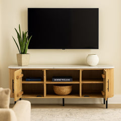 Karlen Mango Wood & Marble Top TV Unit