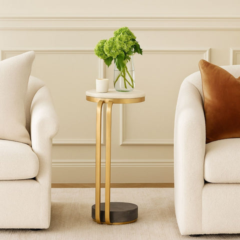 Chic Marble Accent End Table