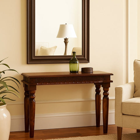 Lata Sheesham Wood Hand-Carved Console Table
