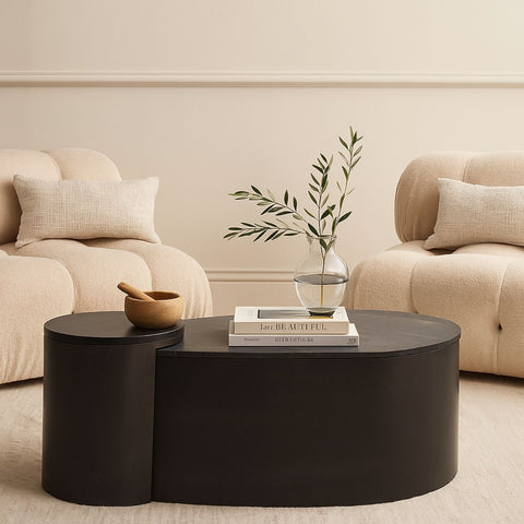 Simeon Metal & Marble Nesting Coffee Table Set