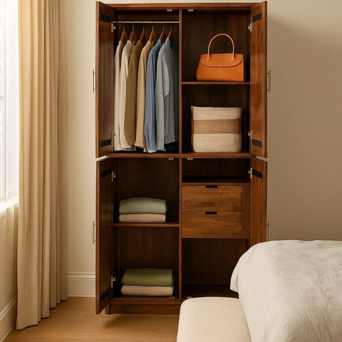 Reed 4-Door Wardrobe in Mango Wood