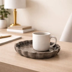 Scalloped Edge Solid Mango Wood Tray - Small