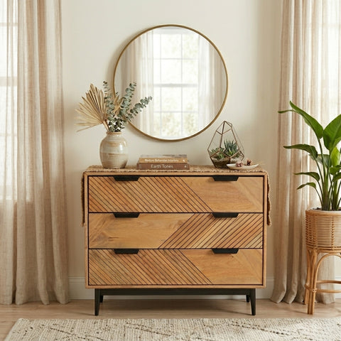 Edra Light Mango Wood 3-Drawer Chest