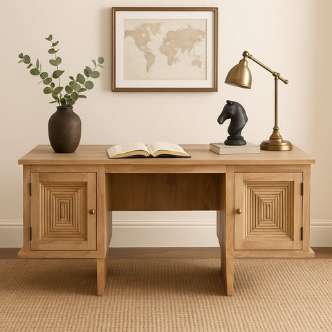 Patwin Carved Mango Wood Writing Desk