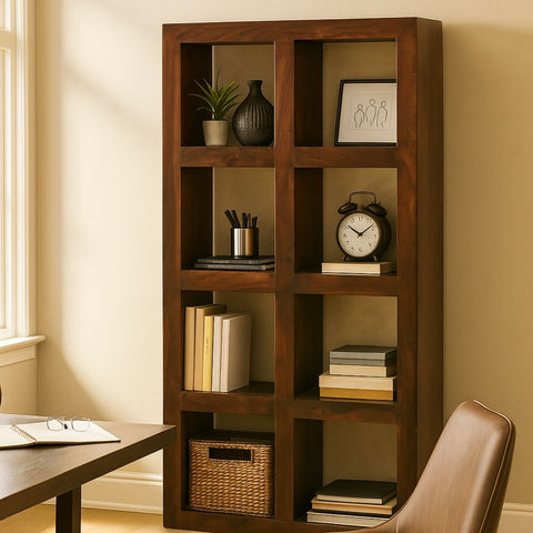 Kamdhenu Sheesham Wood 8-Hole Open Bookcase