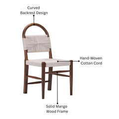 Winslet Mid-Century Modern Dining Chair with Woven Seat