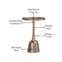 Contemporary Round Metal Accent End Table