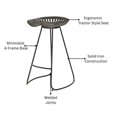 Lowell AR Marco Iron Farmhouse Counter Stool