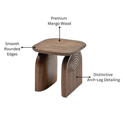 Derryn Side Table with Sculpted Wooden Legs