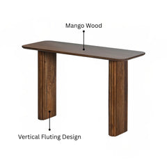 Fluted Solid Wood Console Table