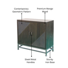 Esteban 2-Door Mango Wood & Iron Cabinet
