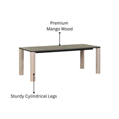OAK 6-Seater Solid Wood Dining Table