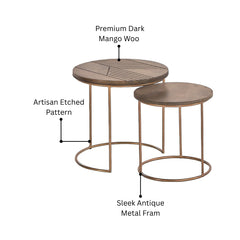 Edra Dark Mango Wood Nesting Side Tables