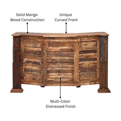 Sawan Rustic Mango Wood Shutter-Front Bar