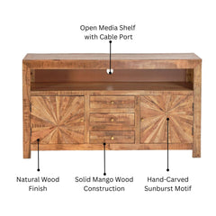 The Cayley Geometric 3-Drawer Media Sideboard