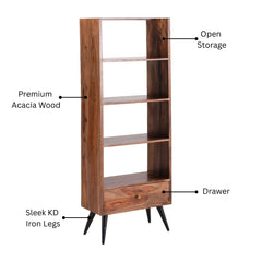 Everett Acacia Bookcase