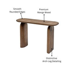 Derryn Console Table with Sculpted Wooden Legs