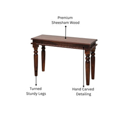 Lata Sheesham Wood Hand-Carved Console Table