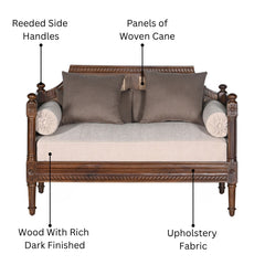 Amer Sofa Two Seater – A Colonial Charm in Solid Wood