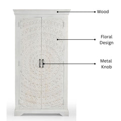 Carved Lace Bar Cabinet