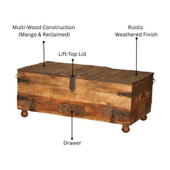 Rustic Multi-Wood Bar Trunk
