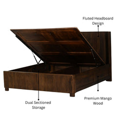 Reed Mango Wood King Storage Bed